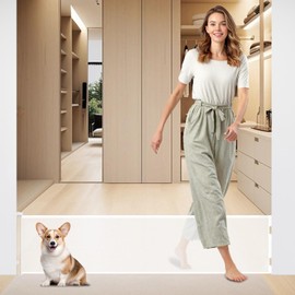 Pet Gates 14" H Short Dog Puppy Gate, Retractable Dog Gates Extends to 59 Inches for Stairs & Doorways Hallways