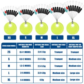 540 Pcs Rubbers Fishing Bobber Stopper 7 in 2 Fishing Floats Stops Small Black Oval Float Stops for Coarse Fishing Size S Fishing Beads 0.1 to 0.16mm Line Stops Fishiing and Sinker