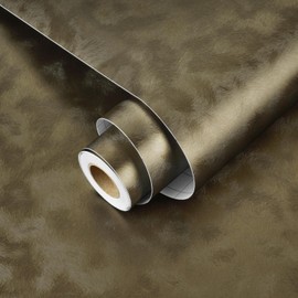 Mangoloo Thick Bronze Contact Paper Textured Metallic Peel Stick Wallpaper