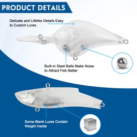 Unpainted Fishing Lures Making Kit DIY Crankbaits Minnow Blank Hard Lures Bait Set with Treble Hooks Split Rings 3D Fish Eyes Fishing Lure Stickers Fishing Lures Making Tackle Kit (306pcs DIY Kit)