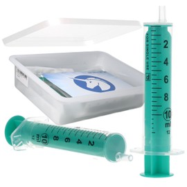 Horn Medical Disposable Syringe Set in Practical Horn Box - Brown Syringes Individually Sterile Packed - Various Designs, 10ml