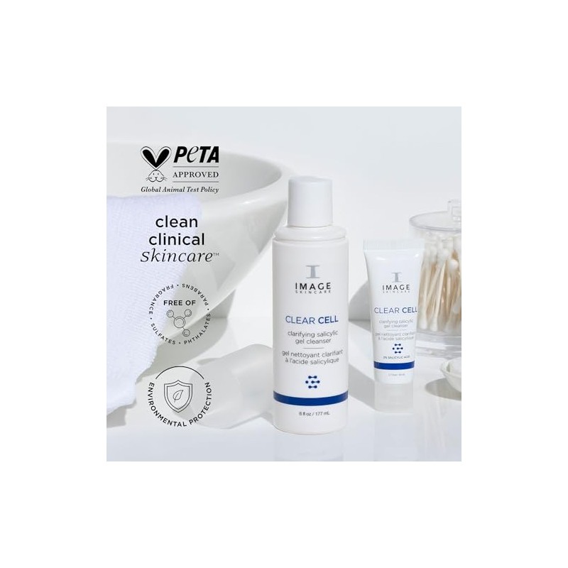 Image Skincare Limpiador Gel Salicílico Clear Cell Facial Espumoso Suave