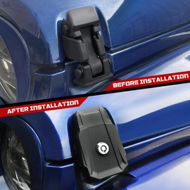 Seven Sparta Hood Latches with Lock Aluminum Locking Hood Catch Compatible with Jeep Wrangler JK/JKU 2007-2017, JL/JLU 2018-2024 & Jeep Gladiator 2020-2024, with Keys,1 Pair