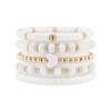 RISHEGAE Heishi Beaded Stretch Bracelets for Women Stackable Polymer Clay