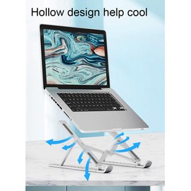 Hosoncovy Dizüstü bilgisayar standı, katlanabilir, taşınabilir, ayarlanabilir dizüstü bilgisayar yükseltici tutucu, kaldırma standı, tablet tutucu, dizüstü bilgisayar soğutma standı (pembe)