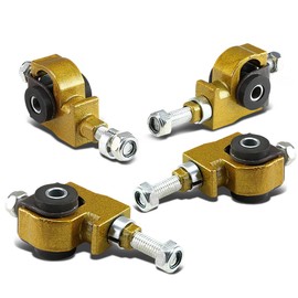 Auto Dynasty Front Upper Control Arm Adjustable Camber Bushing Kit, Compatible with Accord Civic Del Sol Prelude Integra, Steel Alloy, Gold