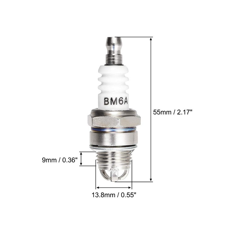 sourcing map 2 pieces BM6A spark plug 3 electrode for