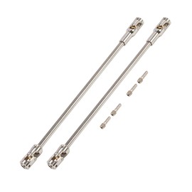 AMK 68-229mm Severable Ruled SCX10 Driveshaft Stainless Steel TRX4 Drive Shaft for 1/10 RC Crawler Sportys Scalers GSPEED Axial Capra UTB10 Pro Upgrades DIY LCG Rig (2Pcs Silver)