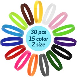 30Pcs Puppy ID Collar Whelping Newborn Puppy Collars Adjustable Identification Collar ID Bands Double-sided Soft Whelping Collars for Puppy ID Collars for Newborn Pet (S:23.7cm/9.36in and 30cm/M:12in）