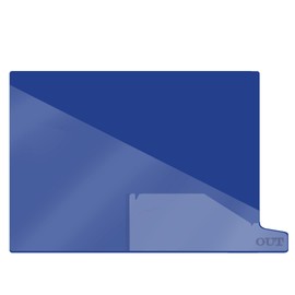 Doctor Stuff - Small Bottom Tab Vinyl Outguides, Diagonal Cut Front Pocket, Bottom Charge Out Slip Pocket, Plastic File Folder, Letter Size 9" x 13-1/4", Navy, 100/Box