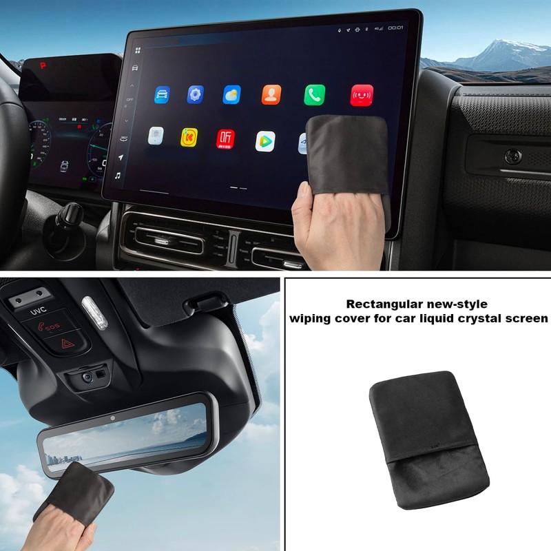 Osilly Car Screen Cleaner, 5.91"×3.94" Rectangular Microfiber Touch Cleaning Pad