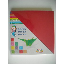 Clairefontaine - Ref 95007C - PaperTouch Origami Paper (Pack of 100 Sheets) - 200 x 200mm in Size, 80gsm Deep Dyed Paper, Variety of Colours - Assorted Colours