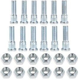 12Sets 1/2-20 Inch Wheel Stud with Nuts for Trailer for Lip pert Axles 2,000 lb to 7,000 lb with 1/2"-20 UNF Thread Size