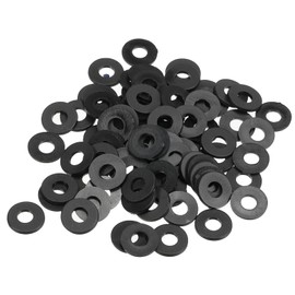 TA-VIGOR 80Pcs Black Nylon Flat Washers, M4 x 10mm x 1mm, Insulating O-Ring Gaskets, Tap Sealing Spacer for Faucet, Pipe, Water Hose - Durable Round Seal Washers