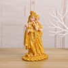 Qianly Hindu Radha Krishna on Lotus Statue Lifelike Decorative 10.5x8x18.8cm