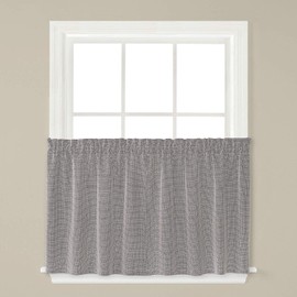 SKL Home Nelson Curtain Tier Pair, Silver, 57 inches x 36 inches
