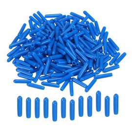 MECCANIXITY 200pcs Rubber End Caps Cover 2mm Vinyl Screw Thread Protector Round PVC Vacuum Caps for Screw Bolt Pipe, Blue