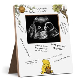 Hatzelou Winnie Baby Shower Sign Picture Frame, Baby Sonogram Picture Frame, Baby Shower Sign in Guest Book Frame, Baby Shower Gender Reveal Gifts, Baby Shower Party Decor 4.3 * 5.3 IN Photos