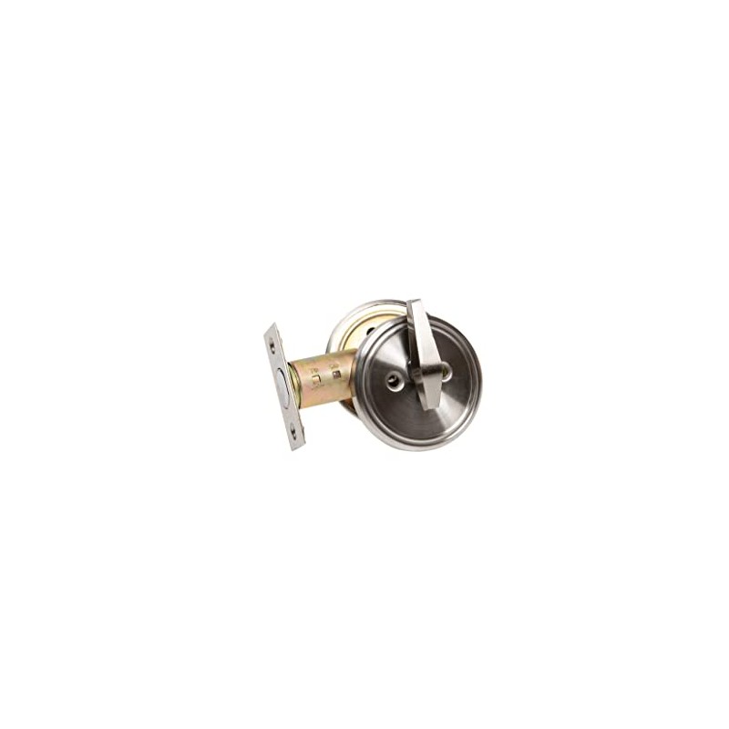 Zion Satin Nickel Dead Bolt Lock for Outdoors Garage Side