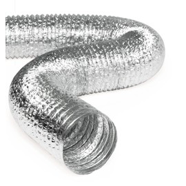 HVAC Premium 6'' Inch Aluminum Hose Flexible Air Duct Pipe for Rigid HVAC Flex Ductwork- 25' Feet Long