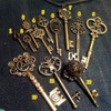 ZLKSKER Vintage Skeleton Keys Set, Filigree Steampunk Keys, Antique Bronze