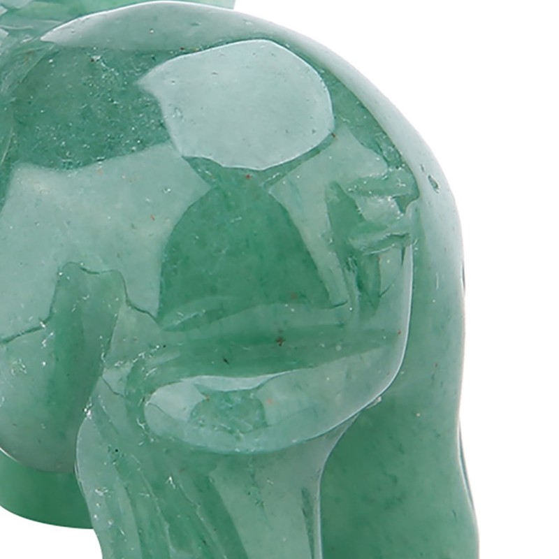 2inch Natural Jade Carved Elephant Crystal Figurine Home Decoration Furnishing