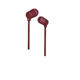 Meliconi Mysound by Speak Fluo Dark Red Type-C In-Ear Headphones Bordeaux Red - Soft Touch Material, Flat, Tangle-Free Cable, Sweat Resistant, Perfect for Music, Calls and Sports