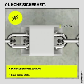 ZAMURANO. Ground anchor bicycle, wall anchor, bicycle lock, motorcycle anti-theft protection.