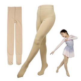 Skating Spirit 2-in-1 Footed Figure Skating Tights, Dance Tights, Fleece 900 denier fabric plus thin layer foot section