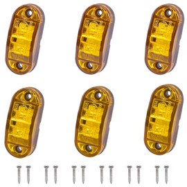 Tnisesm 6Pcs 2.5 Inch LED Trailer Lights 2 Diode Waterproof LED Trailer Side Marker Oval Signal Running Lights for Truck Boat Rv