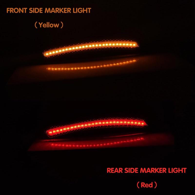 Venyeeda LED Side Marker Light Kit with Smoked Lens for