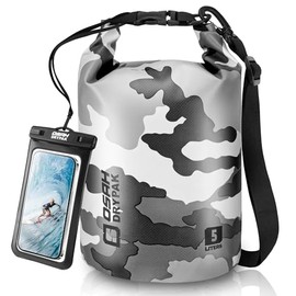 Bolsa seca impermeable, 5L/10L/20L/30L/40L Mochila de almacenamiento ligera con funda para teléfono para mujeres y hombres, saco impermeable flotante 