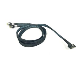 Low Profile SlimSAS Strait 8i to SlimSAS SFF-8654 4i Lane x2-Port Y-Cable - 500mm, High-Speed SlimSAS Lane x2-Port Cable, Durable and Reliable, Ideal for Compact Systems, Easy Installation