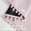 Pink Blackout-Curtains for Bedroom Pom Pom Thermal Insulated 100% Full