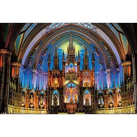 1000 Piece Jigsaw Puzzle of Glittering Cathedral (Montreal Notre Dame Cathedral) (19.7 x 29.5 inches (50 x 75 cm))