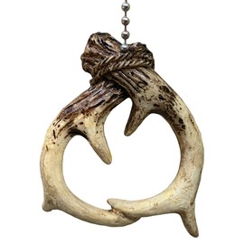 Jumbo Double Antler Ceiling Fan & Pull Chain - Rustic Cabin Lodge Deer Horn Decor