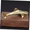 Levemolo Brass Shark Figurine Small Desktop Decor Unique Tabletop Ornament