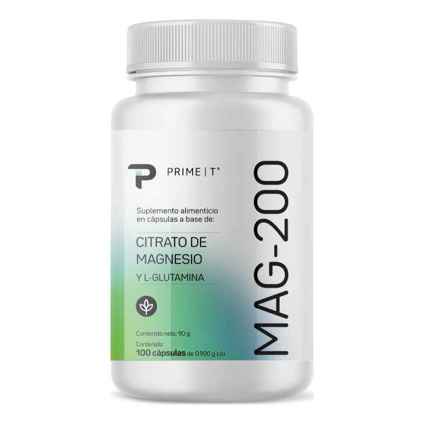 Citrato De Magnesio Mag-200 Primet 100 Caps De 0.90 G