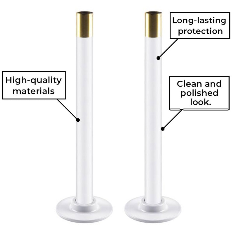 ANGIX 8 x Radiator Pipe Covers Sleeves White 15mm -