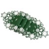 Simhomsen Embroidered Green Snowflakes Table Runner for Christmas Holidays (14×69
