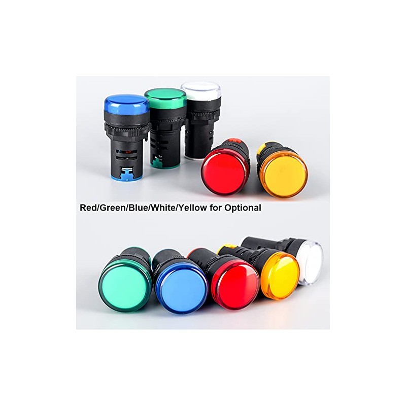 Gebildet Gebildet 12pcs 22mm LED Power Indicator, LED Pilot Signal