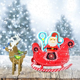 Big Mo's Toys Christmas Crafts - DIY Holiday Foam Arts N Craft Santa Riding A Reindeer Sleigh Table Top Creat Your Own Decorations Kit for Kids