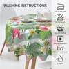 FlamingoTablecloth Tropical Palm Leaves and Flowers Round Table Cloths Summer