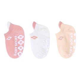 ANIMQUE 3 Pairs Baby Toddler Socks Summer Thin Floor Crawling Non-Slip Socks Boys Girls Low Cut Ankle Socks Cute Cartoon Sneaker Socks, 3 pairs-pink