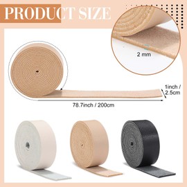 SilTriangle 3 Rolls Leather Straps for Crafts Single Sided Faux Leather Strips 2 mm Thickness 78.7 Inches Long for DIY Art Craft Projects Belt Tooling (1 Inch,3 Colors 3)