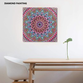 Diamante Pintura y Accesorios, DIY 5D Cristal Piedra Pintura Colorida flor Punto de cruz Taladro completo Bordado para la pared del hogar 25 x 25 cm/9.84 x 9.84 pulgadas