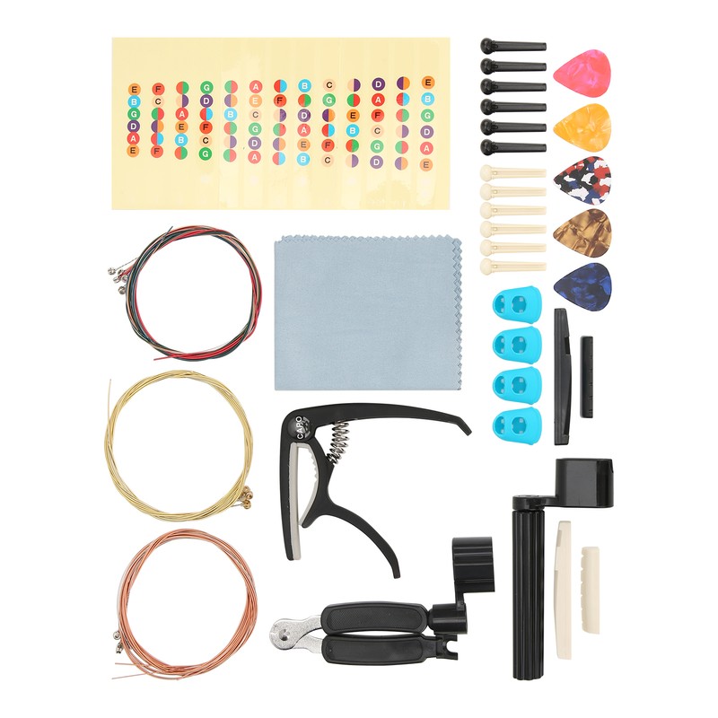 Guitar Accessories Kit ABS Useful Tools with Capo Picks Strings
