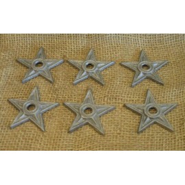6 Cast Iron Stars Washer Texas Lone Star Ranch 3" Primitive Raw Craft Decor