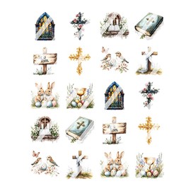 Religious Easter Nail Art Decals- Waterslide Nail Decals (Child 0.2" inches)