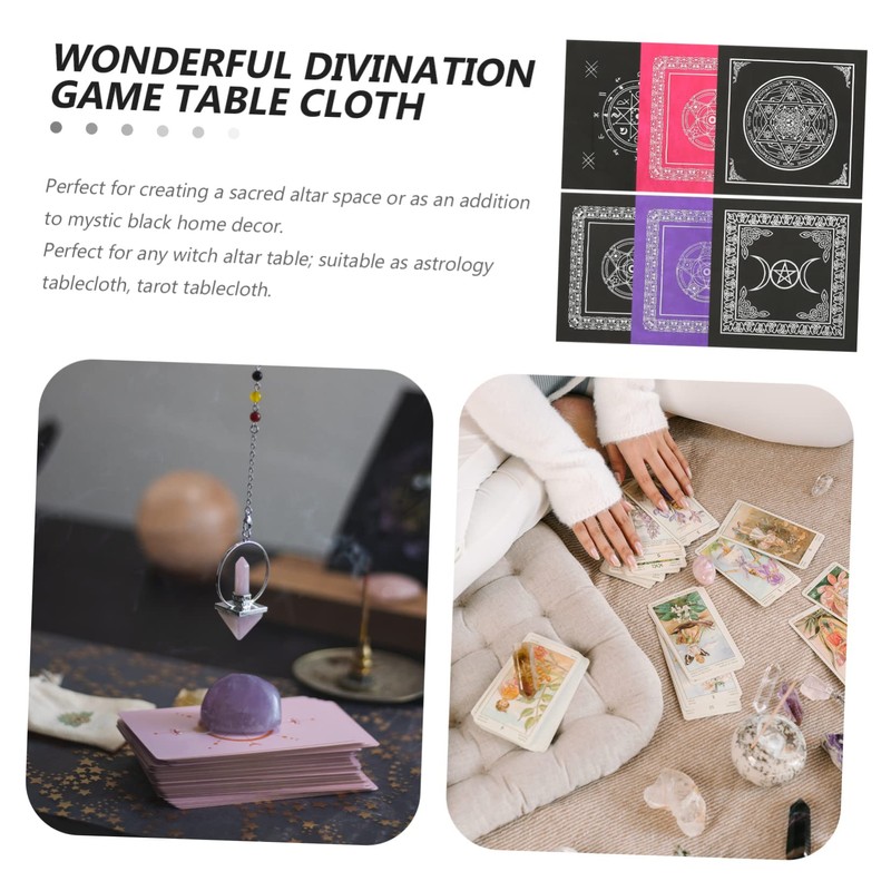 iplusmile 6Pcs Tarot Tablecloth Divination Table Cover Elegant Design for